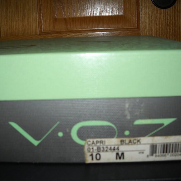 V.O.Z BLACK LEATHER ZIP-UP BUCKLE MID-CALF BOOT HEEL - Picture 5 of 5